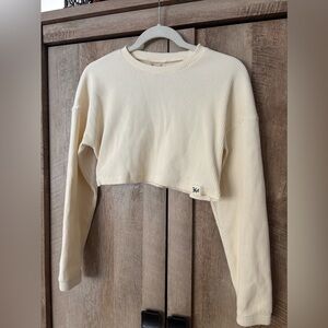 YoungLA Cream Ribbed Crop Top NWOT